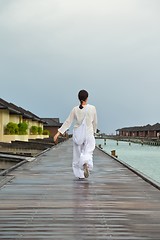 Image showing young woman relax on cloudy summer day