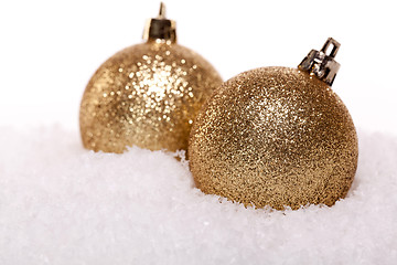 Image showing festive golden christmas decoration isolated 