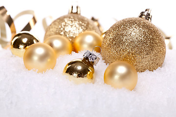 Image showing festive golden christmas decoration isolated 