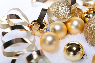 Image showing festive golden christmas decoration isolated 