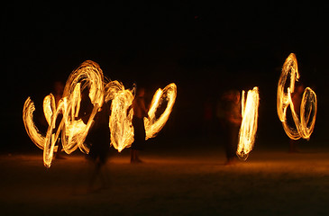 Image showing Flame jugglers