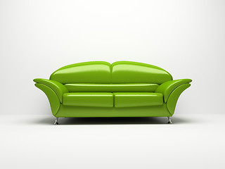 Image showing Green sofa isolated on white background 3d