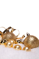 Image showing festive golden christmas decoration isolated 