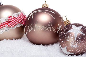 Image showing elegant bronze golden christmas decoration isolated