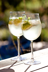 Image showing hugo prosecco elderflower soda ice summer drink 