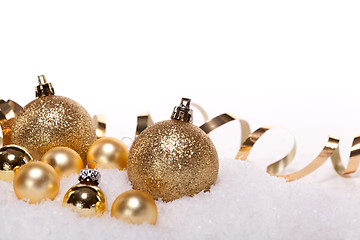 Image showing festive golden christmas decoration isolated 