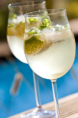 Image showing hugo prosecco elderflower soda ice summer drink 