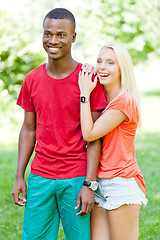 Image showing young couple in love summertime fun happiness romance 