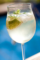 Image showing hugo prosecco elderflower soda ice summer drink 