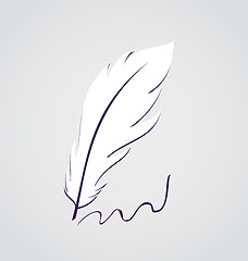 Image showing White feather calligraphic pen isolated