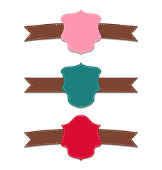Image showing Collection set colorful labels, geometric emblems