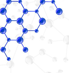 Image showing Molecular structures chain with copy space