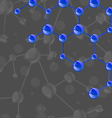 Image showing Molecular structures chain over grey background