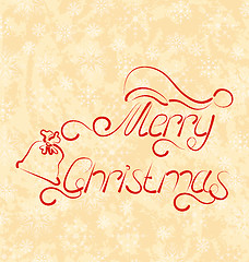 Image showing Calligraphic Christmas lettering, grunge background