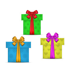 Image showing Set gift boxes isolated on white background
