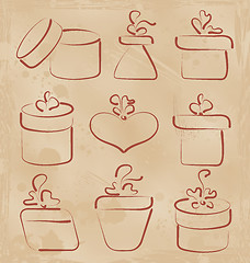 Image showing Hand drawn set gift boxes for your anniversary