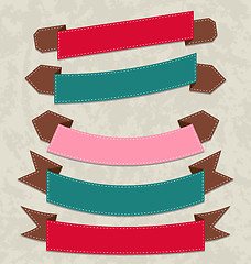 Image showing Set colorful ribbons, various forms