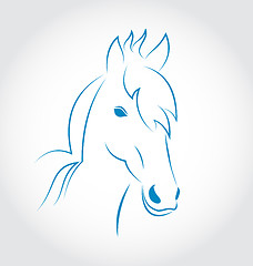 Image showing Symbol outline head horse isolated on white background