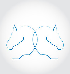 Image showing Sign of two horses stylized hand drawn