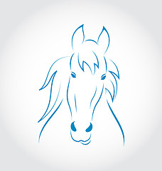 Image showing Symbol outline head horse isolated on white background
