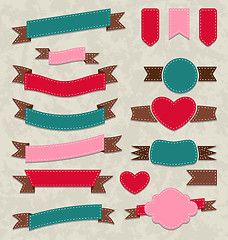 Image showing Collection ribbons, vintage labels, geometric emblems