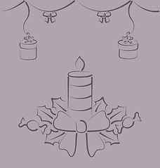 Image showing Christmas decoration elements stylized hand drawn