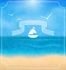 Image showing Holiday card with beach for your summer design