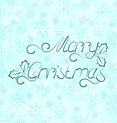 Image showing Calligraphic Christmas lettering, snowflakes texture