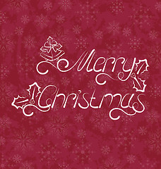 Image showing Christmas card, Merry Christmas lettering