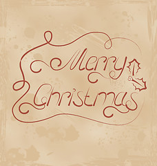 Image showing Calligraphic Christmas lettering, grunge texture