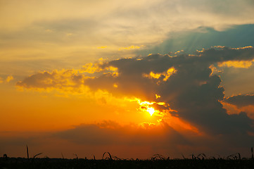 Image showing dramatic lighted clouds