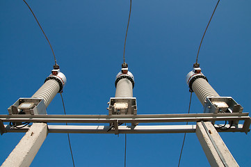 Image showing disconnecting switches on high-voltage substation