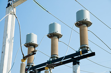 Image showing part of high-voltage substation with switches