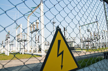 Image showing high voltage warning sign