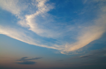 Image showing fine evening sky and low clouds