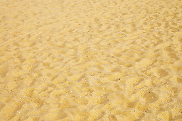 Image showing texture of yellow sand on the beach