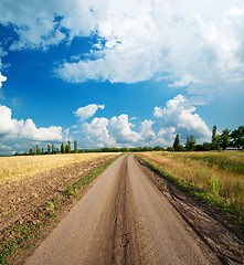 Image showing road go to clouds