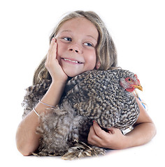 Image showing child and chicken