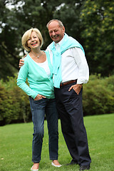 Image showing Laughing relaxed elderly couple