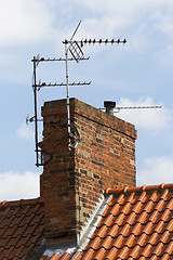 Image showing TV aerial on chimney