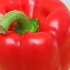 Image showing Close-up of a fresh shiny nutritive red pepper