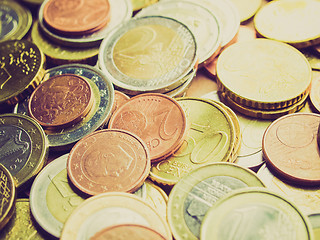 Image showing Retro look Euro coins