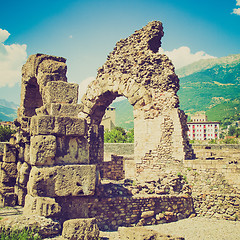 Image showing Retro look Roman Theatre Aosta