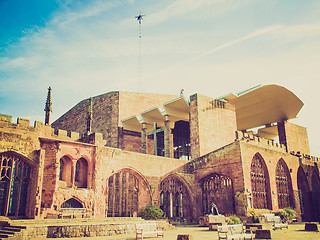 Image showing Retro look Coventry Cathedral