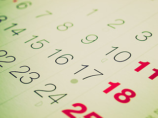 Image showing Retro look Calendar