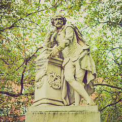 Image showing Vintage look Shakespeare statue