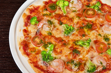 Image showing seafood pizza