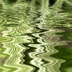 Image showing Rippling green reflections