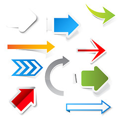 Image showing Paper arrows. Vector set 