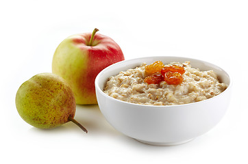 Image showing Bowl of oats porridge